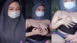 Abg Jilbab Masker, Remas-remas Tetek Sampe Muncrat