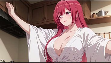 Anak Tiri Pulang Cepet, Lihat Istri Bapak Masak Pake Daster Mungil. Kureha Enomoto Cosplay Hentai (buatan Ai).
