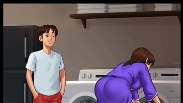 Malam Musim Panas Rahasia [v21.0.0] | Ibu Tiri Diam-diam Melirik Dengan Nafsu (18+) | Novel Visual Panas