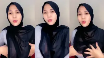 Tante Berjilbab Hitam, Baju Tembus Pandang Bikin Nafsu Naik.